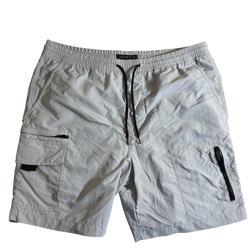 Aeropostale Aero Active Utility Gray Men's Multi Pocket Shorts 8" Size XL (0113)
